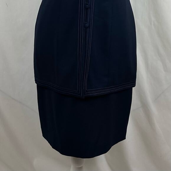 Donna Morgan Navy Two Piece Jacket W Skirt Y2K OfficeCore Career NWT Size 6 - Picture 4 of 16